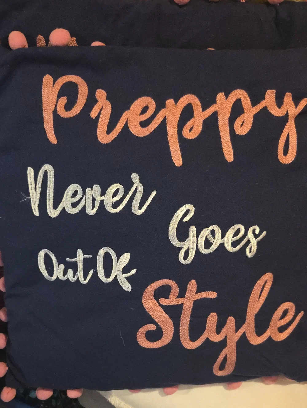 'Preppy Never Goes Out Of Style' Graphic Throw Pillows